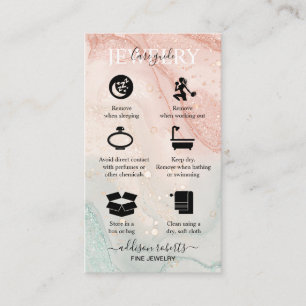 Pink Aesthetic Jewellery Care  Business Card