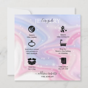 Pink Aesthetic Jewellery Care   Thank You Card