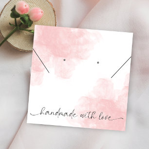 Pink Aesthetic Logo Earrings Necklace Display Square Business Card