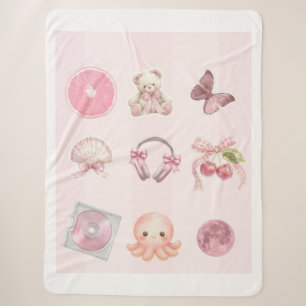 Pink Aesthetic Notebook Sherpa Blanket