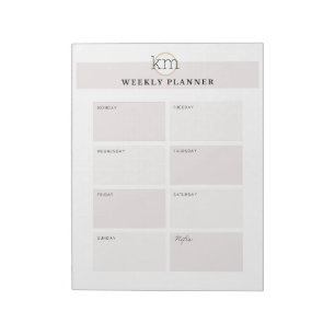 Pink Aesthetic Professional Weekly Planner Notepad