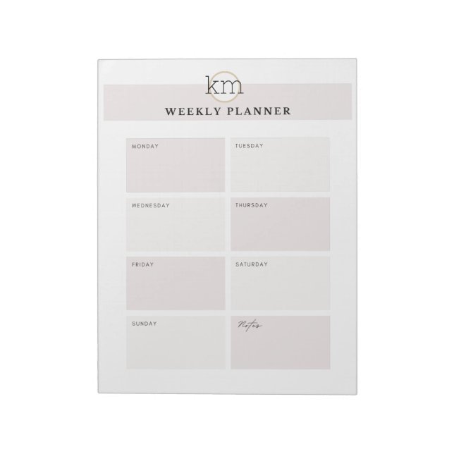 Pink Aesthetic Professional Weekly Planner Notepad (Rotated)