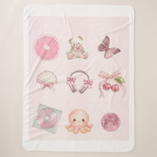 Pink Aesthetic Sherpa Blanket