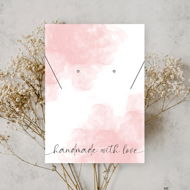 Pink Aesthetic Watercolor Logo Jewellery Display Business Card (Creator Uploaded)