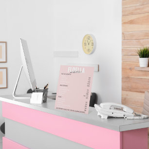Pink Aesthetics Salon Services Pricing List Pedestal Sign