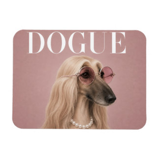 Pink Afghan Hound Dog Covergirl Magnet