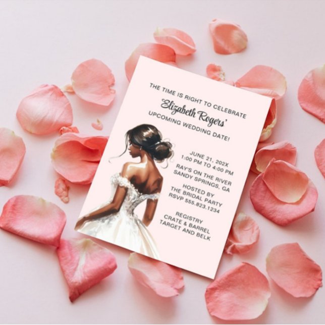 Pink African American Bridal Shower Invitation (Creator Uploaded)