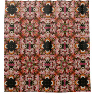Pink African Daisies Abstract Floral  Shower Curtain