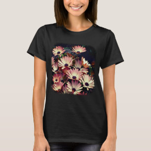 Pink African Daisies Floral Nature  T-Shirt