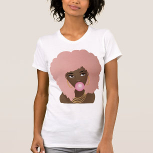 Pink Afro, Popping Pink Bubblegum T-Shirt
