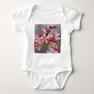 Pink Against A Grey Sky Japanese Cherry Blossoms Baby Bodysuit