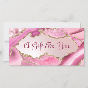 Pink Agate Faux Foil Gift Certificate