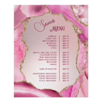 Pink Agate Faux Foil Services Menu