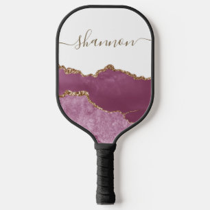 Pink Agate Pickleball Paddle