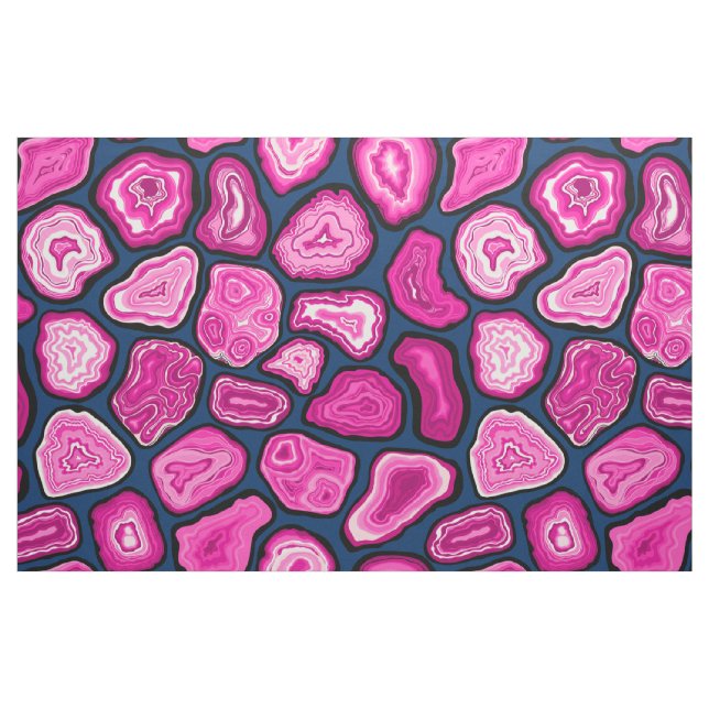 Pink agate slices fabric (Fat Quarter)