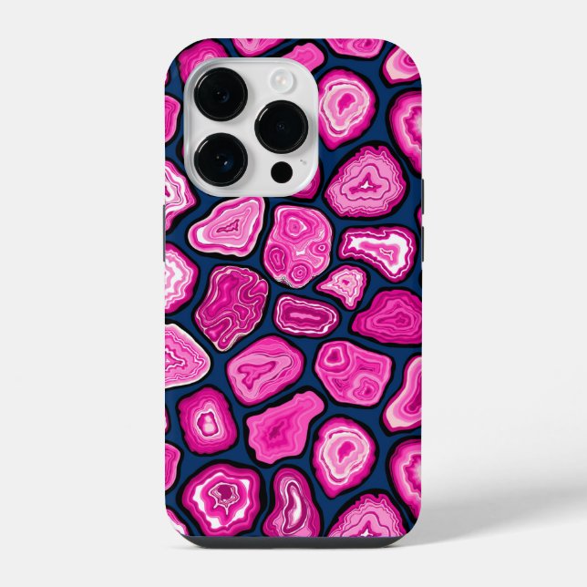 Pink agate slices iPhone case (Back)