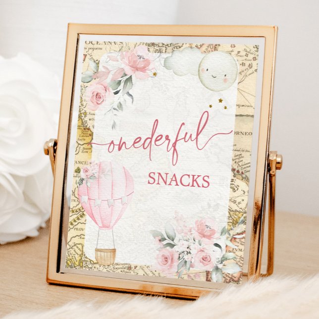 Pink Air Balloon Isn't she Onerderful Snacks Sign (Creator Uploaded)