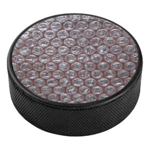 Pink Air Bubbles Texture Look Hockey Puck