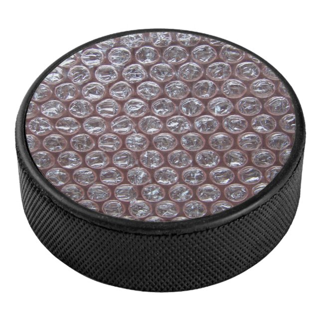 Pink Air Bubbles Texture Look Hockey Puck (3/4)
