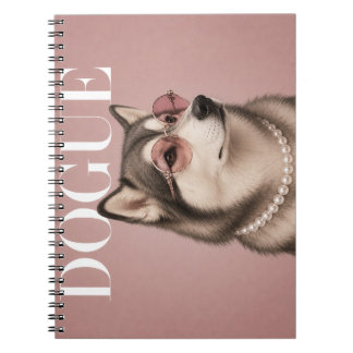 Pink Alaskan Malamute Dog Covergirl Notebook