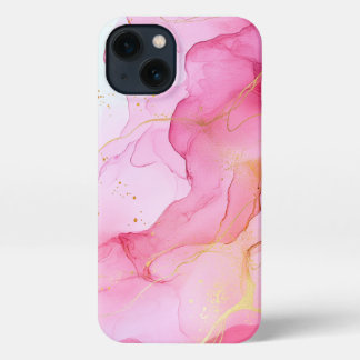 pink alcohol art girly gold iPhone 13 case