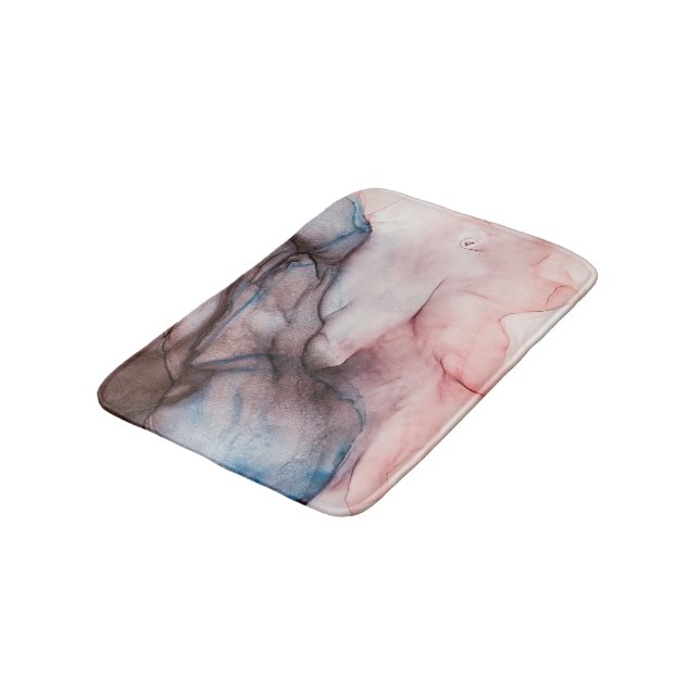 Pink alcohol ink bath mat (Angled)