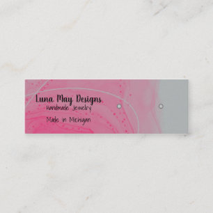 Pink Alcohol Ink Jewellery Display Business Card