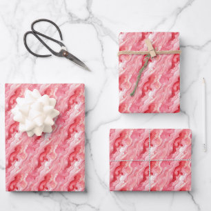 Pink Alcohol Ink Wrapping Paper Sheet
