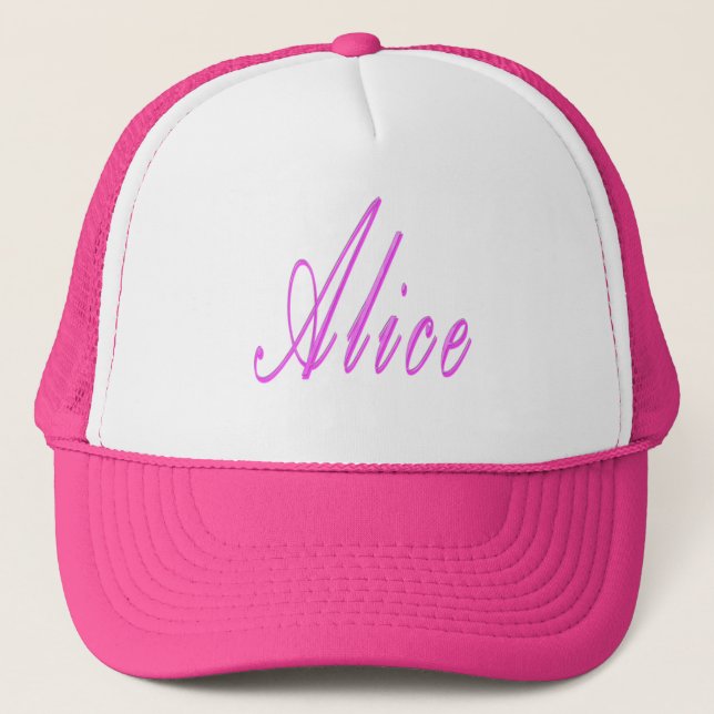 Pink Alice Name Logo, Trucker Hat (Front)