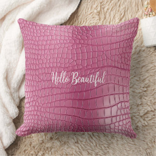 Pink Alligator Animal Print Cushion