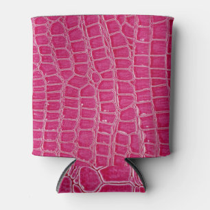 Pink Alligator Patterned Texture Can Cooler