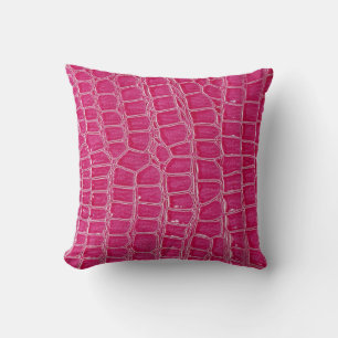 Pink Alligator Patterned Texture Cushion