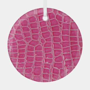 Pink Alligator Patterned Texture Glass Tree Decoration