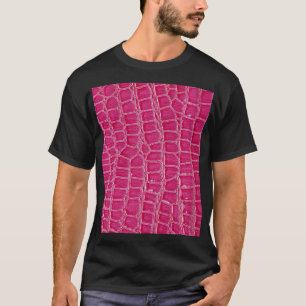 Pink Alligator Patterned Texture T-Shirt