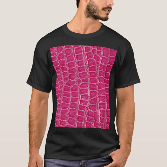 Pink Alligator Patterned Texture T-Shirt (Front)