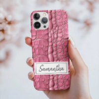 Pink Alligator Skin Personalised