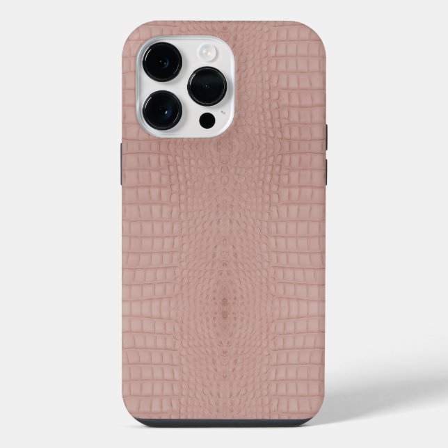 Pink Alligator Texture Print iPhone Case (Back)