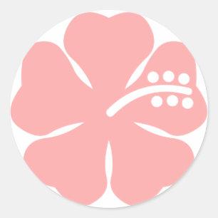 pink aloha flower classic round sticker