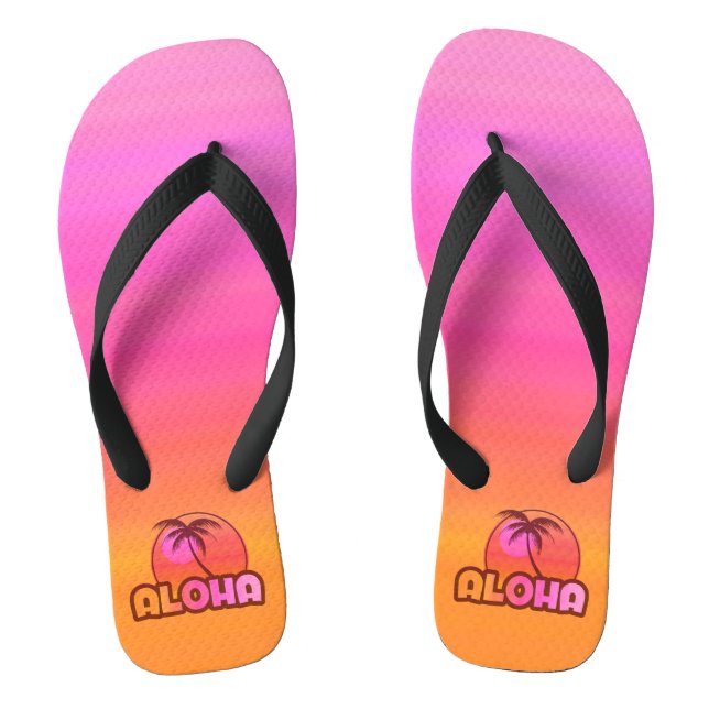 Pink Aloha Palm Jandals (Footbed)
