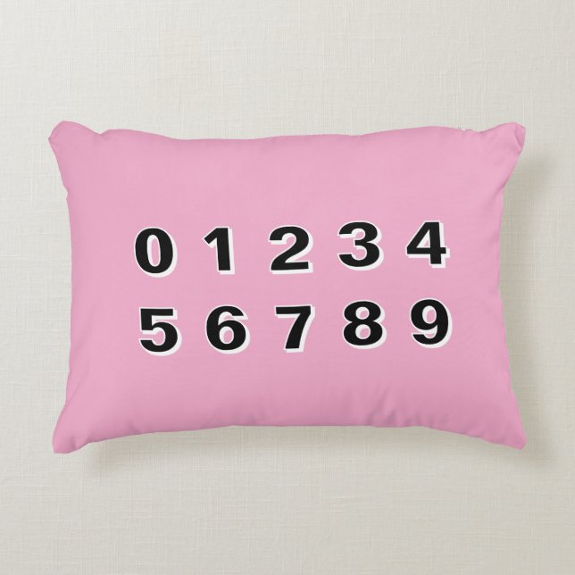 Pink Alphabet and Numbers Accent Pillow (Front)