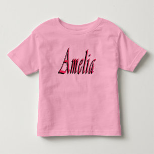 Pink Amelia Girls Name logo, Toddler T-Shirt