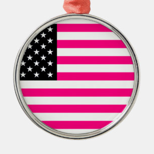 pink american flag metal tree decoration