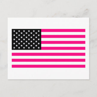 pink american flag postcard