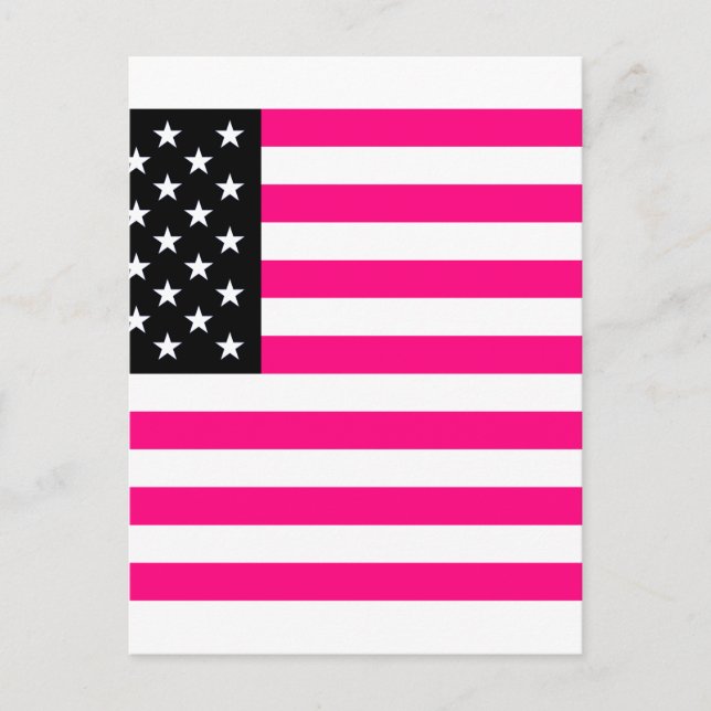pink american flag postcard (Front)
