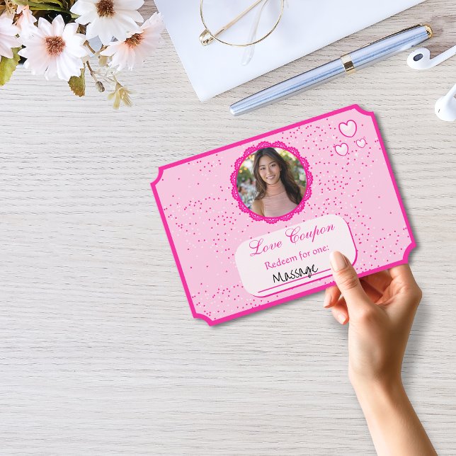 Pink an White Hearts Love Coupons Valentine’s Day Invitation (Creator Uploaded)