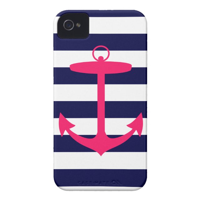 Pink Anchor Silhouette Case-Mate iPhone Case (Back)