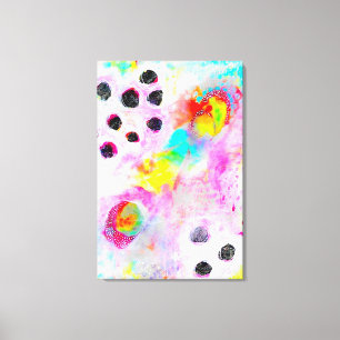 Pink and Aqua Abstract Canvas Print
