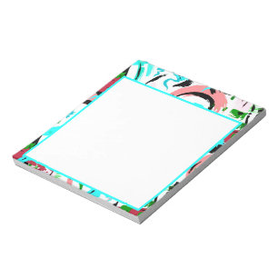Pink and aqua abstract notepad