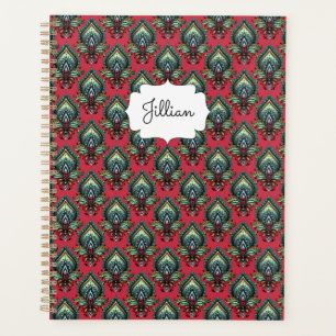 Pink and Aqua Fancy Pattern Boho Name Planner