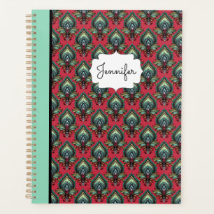 Pink and Aqua Fancy Pattern Boho Name Planner